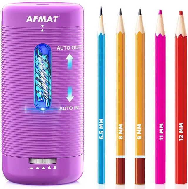 Main image of Electric Pencil Sharpener, Fully Automatic Pencil Sharpener, Auto in & Out, Rechargeable Hands-Free Sharpeners for Jumbo & Colored Pencils (6.5-12mm), Portable for Home/Classroom/Office PSC2