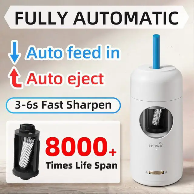 Alt view image 2 of 7 - Fully Automatic Electric Pencil Sharpener for 7-11.5mm Pencils