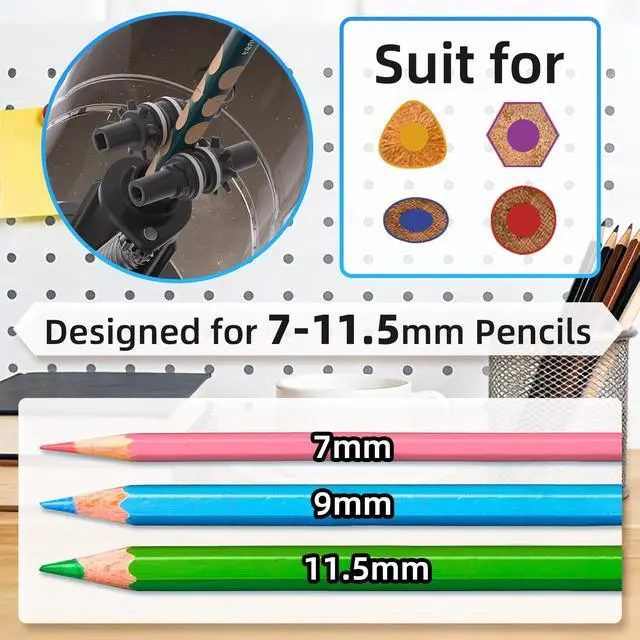 Alt view image 3 of 7 - Fully Automatic Electric Pencil Sharpener for 7-11.5mm Pencils