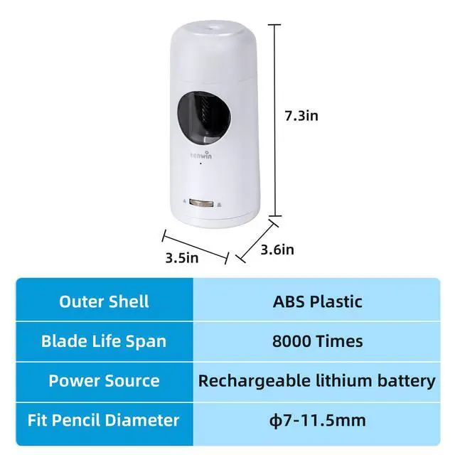 Alt view image 7 of 7 - Fully Automatic Electric Pencil Sharpener for 7-11.5mm Pencils