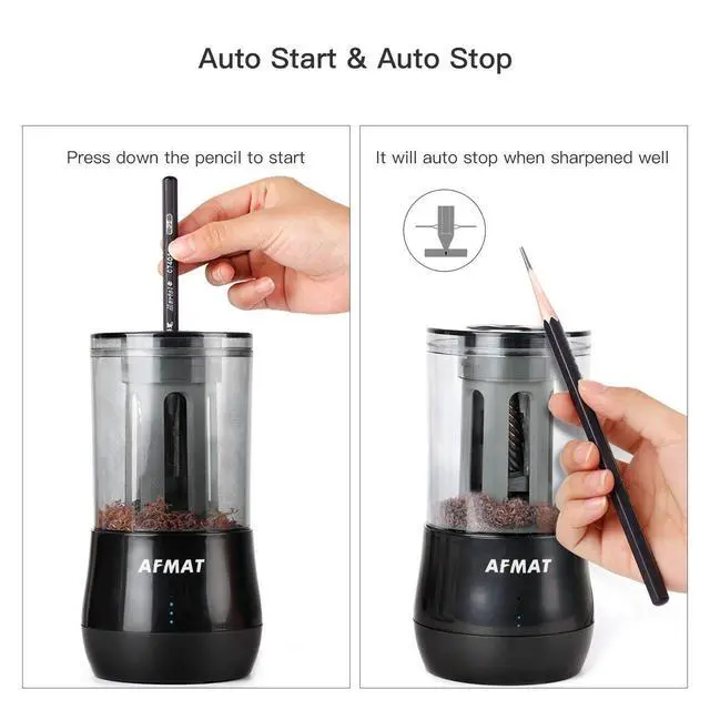 Alt view image 4 of 7 - Rechargeable Long Point Pencil Sharpener for Artist, 3 Point Options, Auto Stop, 8-25mm Super Long Tip, Electric Artist Pencil Sharpener for 6-8.5mm Charcoal/Drawing/Sketching/Colored Pencils