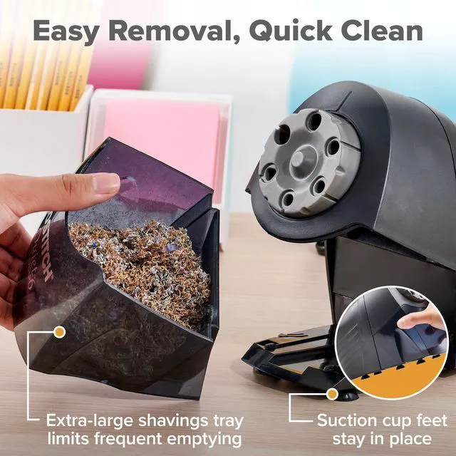 Alt view image 6 of 7 - Office QuietSharp 6 Electric Pencil Sharpener, Heavy Duty Classroom Sharpener, Size Selector with 6 Different Sizes, For Colored & Graphite Pencils, Black