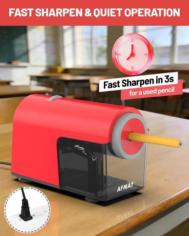 Alt view image 5 of 7 - Electric Pencil Sharpener, Fully Automatic Pencil Sharpener for 6.5-10.5mm No.2/Jumbo/Colored Pencils, Auto in & Out, 5 Sharpness Modes, 10000+ Sharpenings for Classroom Home Office, PSC5(120V)