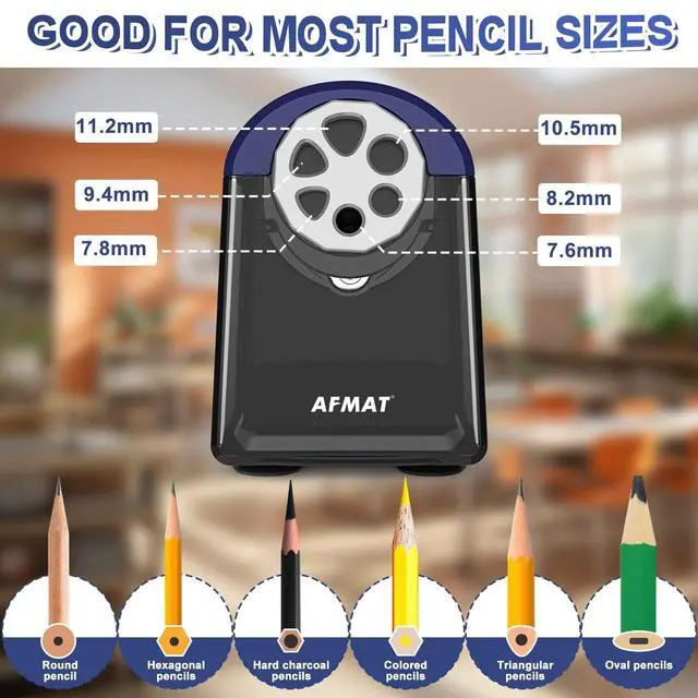 Alt view image 2 of 6 - PSX2 Heavy Duty Electric Pencil Sharpener, 6 Holes, Classroom Sharpener for 6-11mm Pencils, Auto Stop, Super Fast, Save Pencils, School Teacher Must Have Pencil Sharpeners Plug in, Blue