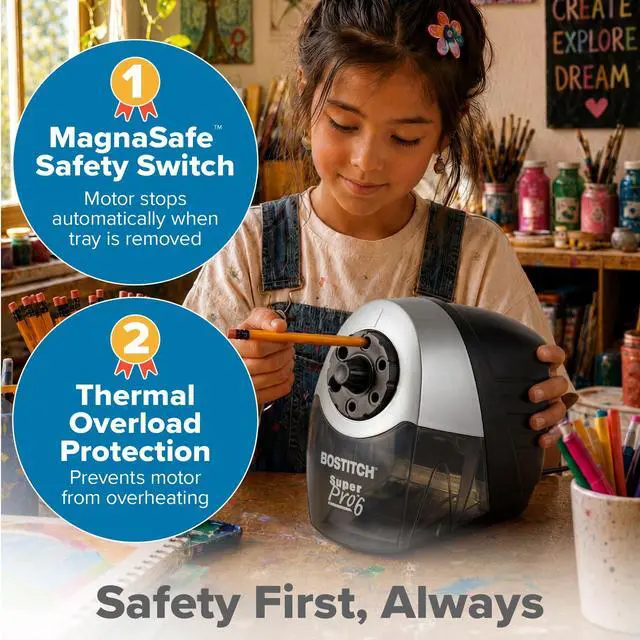 Alt view image 4 of 7 - Office Heavy Duty Electric Pencil Sharpener, Classroom, Silver