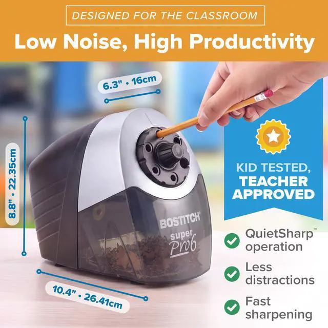 Alt view image 5 of 7 - Office Heavy Duty Electric Pencil Sharpener, Classroom, Silver