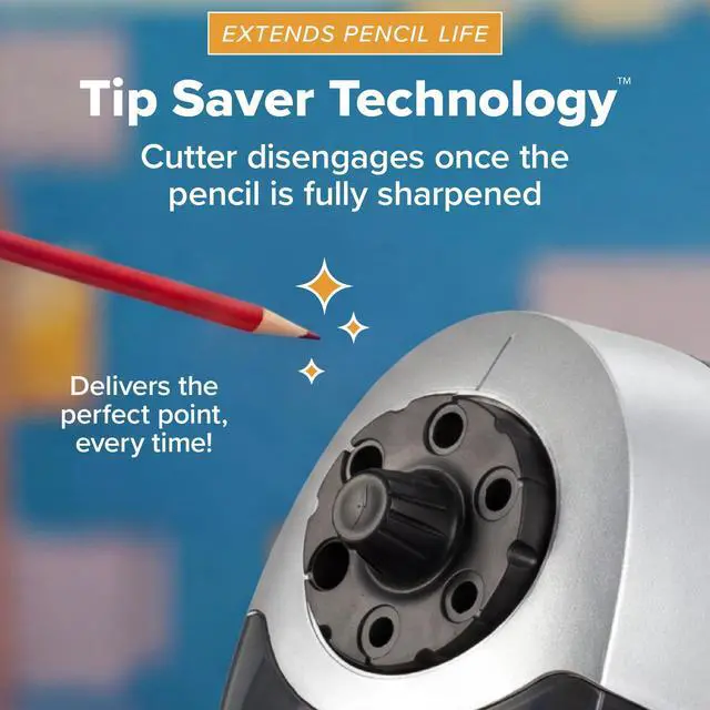 Alt view image 7 of 7 - Office Heavy Duty Electric Pencil Sharpener, Classroom, Silver