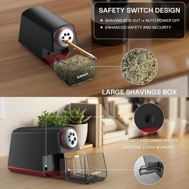 Alt view image 3 of 6 - Heavy Duty Electric Pencil Sharpener S280, 6-Hole for Classroom Use