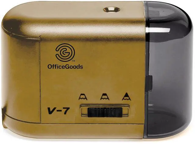 Main image of Electric Pencil Sharpener, Battery or Cord Powered, Gold