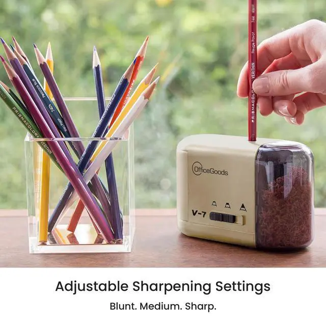 Alt view image 7 of 7 - Electric Pencil Sharpener, Battery or Cord Powered, Gold
