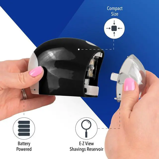 Alt view image 3 of 7 - 55851 Small Battery Powered Pencil Sharpener for School, Home, and Work, Black