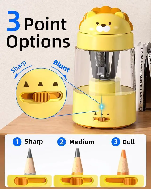 Alt view image 3 of 3 - Lion Electric Pencil Sharpener for Colored Pencils, Rechargeable