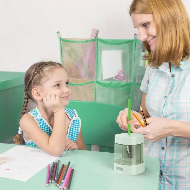 Alt view image 6 of 6 - Electric Pencil Sharpener, Automatic Pencil Sharpeners, Green