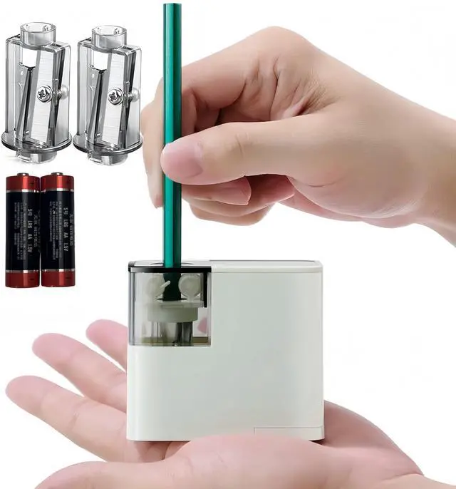 Main image of Electric Pencil Sharpener with Battery, Battery Powered,for Colored Pencils Handheld Pencil Sharpener,Portable Sharpener, Two Replacement Blades for in for 6-8mm Pencils for Office/Home/School