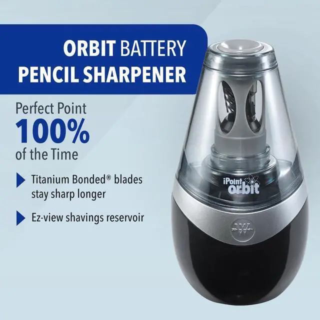 Alt view image 2 of 7 - 16244 iPoint Orbit Battery-Powered Pencil Sharpener for Home and Office, Black