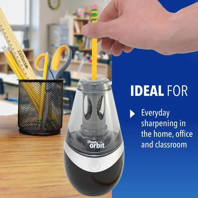 Alt view image 4 of 7 - 16244 iPoint Orbit Battery-Powered Pencil Sharpener for Home and Office, Black