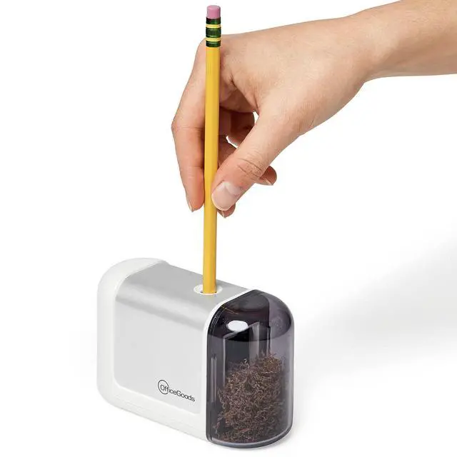 Alt view image 2 of 7 - Mini-Pro Electric Pencil Sharpener, Cordless, White