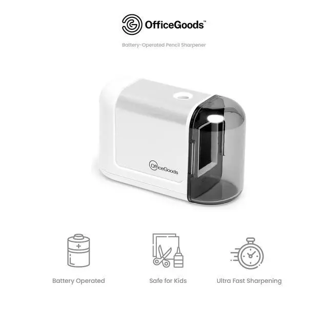 Alt view image 5 of 7 - Mini-Pro Electric Pencil Sharpener, Cordless, White