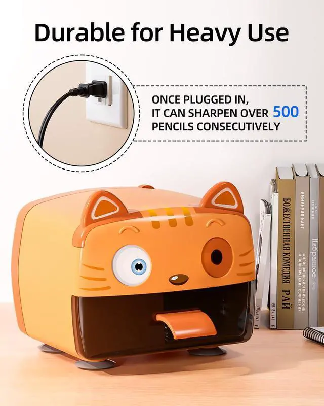 Alt view image 4 of 7 - Plug-in Pencil Sharpener for No.2 and Colored Pencils,Cute Heavy Duty