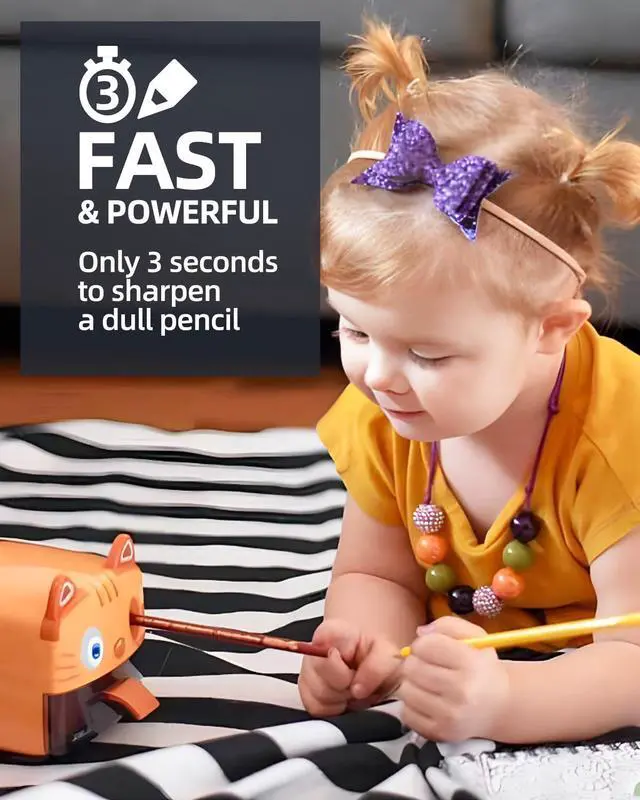 Alt view image 6 of 7 - Plug-in Pencil Sharpener for No.2 and Colored Pencils,Cute Heavy Duty