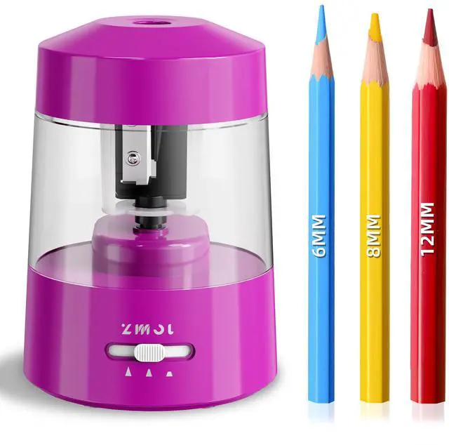 Main image of Electric Pencil Sharpener Battery Powered, 6-12mm Jumbo Pencils, Pink