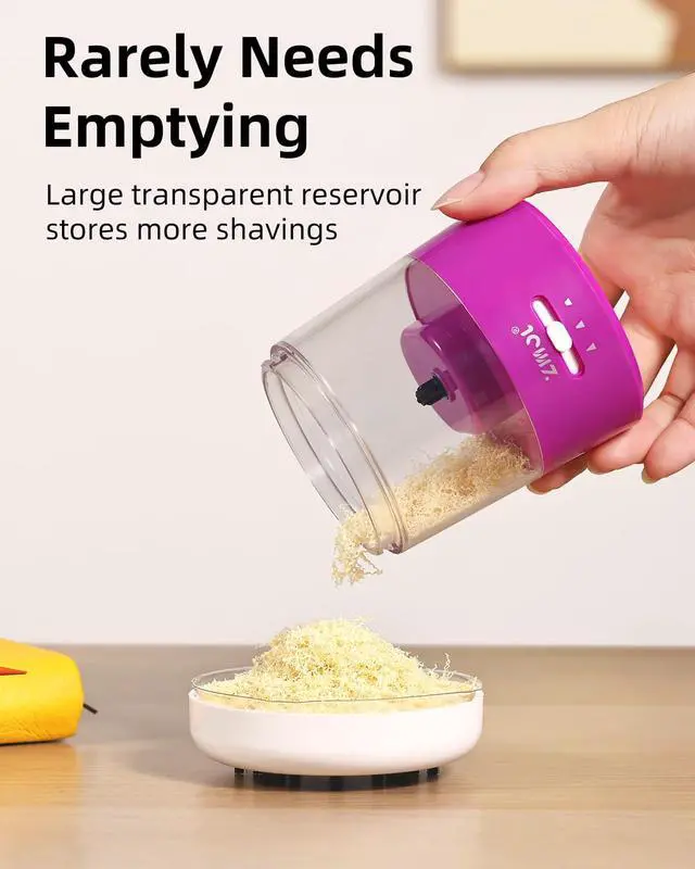Alt view image 7 of 7 - Electric Pencil Sharpener Battery Powered, 6-12mm Jumbo Pencils, Pink
