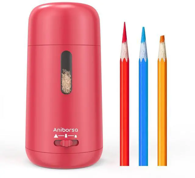 Main image of Rechargeable Electric Pencil Sharpener, Auto in & Out, Red