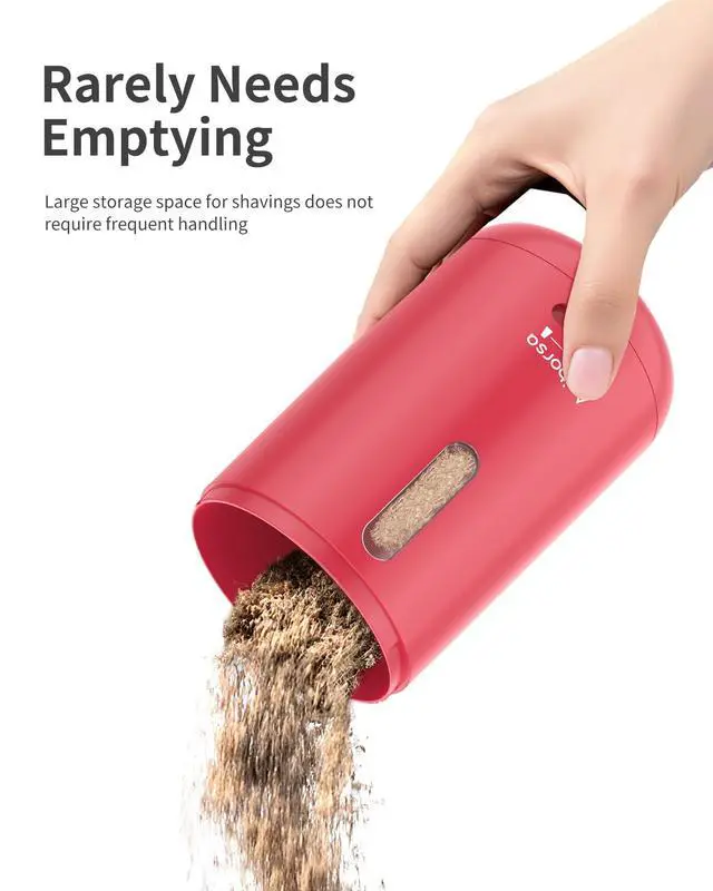 Alt view image 7 of 7 - Rechargeable Electric Pencil Sharpener, Auto in & Out, Red