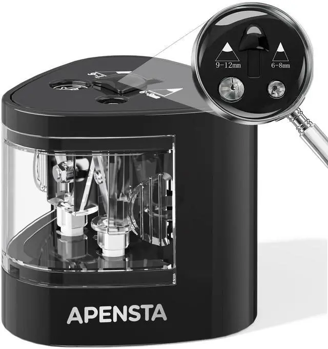 Main image of Automatic Electric Pencil Sharpener, Dual Hole, 6-12mm