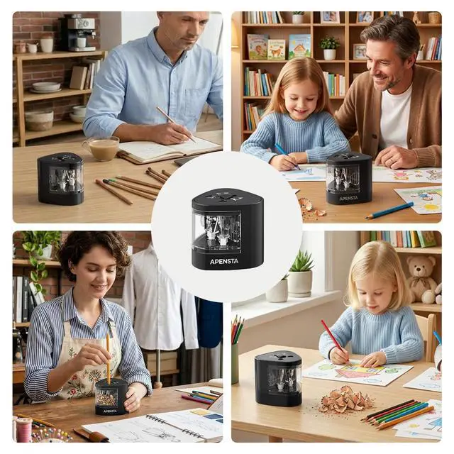 Alt view image 7 of 7 - Automatic Electric Pencil Sharpener, Dual Hole, 6-12mm