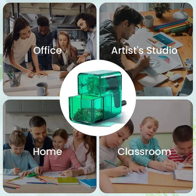 Alt view image 6 of 6 - Manual Pencil Sharpener, Labor-Saving Hand Crank Automatic Pen Entry, for 6.5-8 mm Pencils and Colored Pencils with 2 Levels of Pencil Sharpnessfor Kids, Students, Classroom, Home and Office