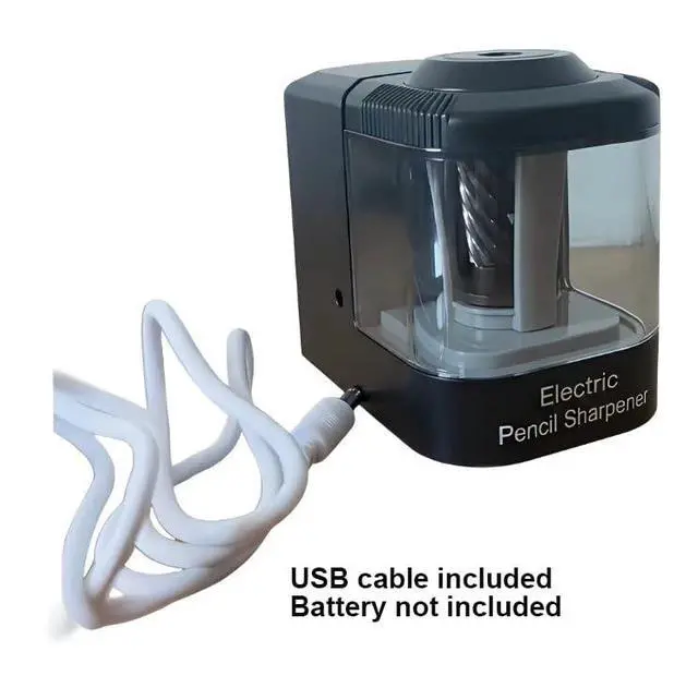 Alt view image 4 of 6 - Dual Power Electric Pencil Sharpener Black, Heavy-Duty Helical Blade