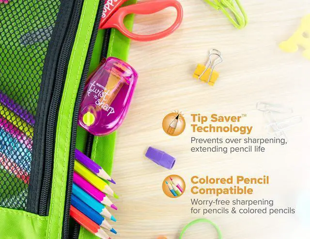 Alt view image 7 of 7 - Office QuietSharp 6 Electric Pencil Sharpener, Heavy Duty Classroom Sharpener Office Twist-n-Sharp Pencil Sharpener, for Kids & Colored Pencils, Assorted Colors (PS1-ADJ)