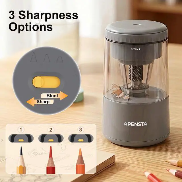 Alt view image 4 of 7 - Electric Pencil Sharpener, Auto in & Out, Rechargeable