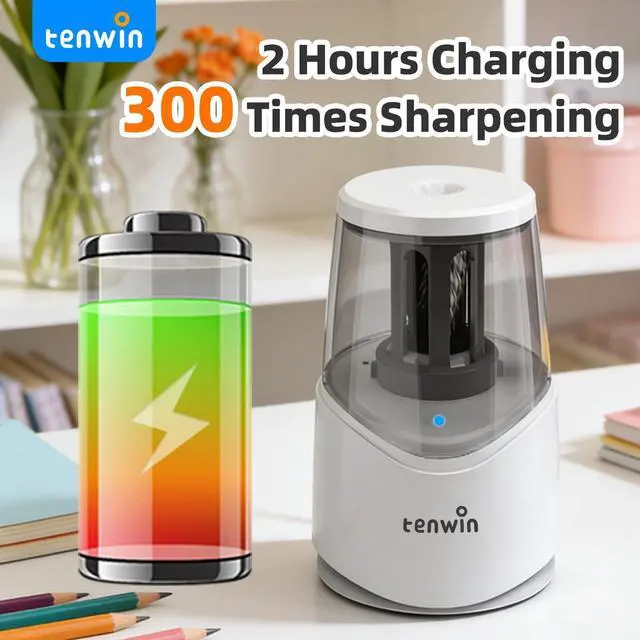 Alt view image 2 of 7 - Rechargeable Pencil Sharpener for 6-8mm Pencils Automatic Sharpening