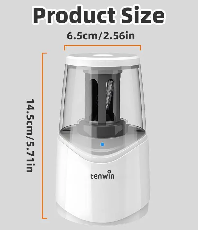 Alt view image 7 of 7 - Rechargeable Pencil Sharpener for 6-8mm Pencils Automatic Sharpening
