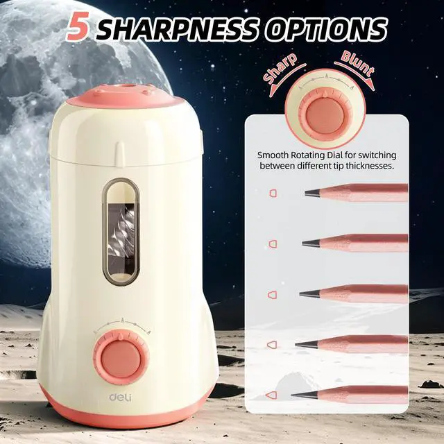 Alt view image 5 of 7 - Electric Pencil Sharpener, Fully Automatic Pencil Sharpener,White