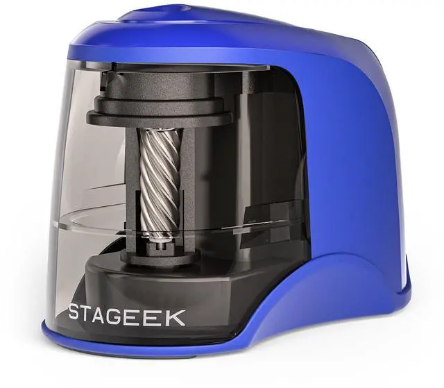 Main image of Electric Pencil Sharpener, Plug in or USB/Battery Operated, Blue