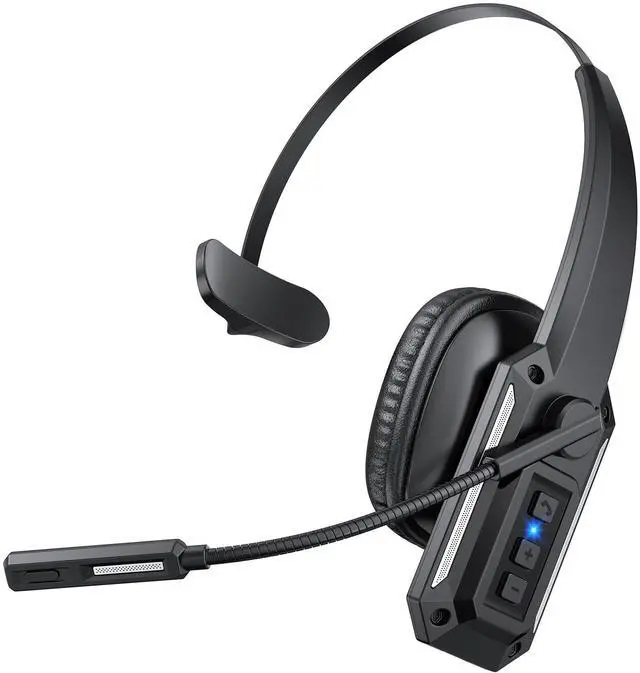 Main image of Trucker Bluetooth Headset with Mic, Wireless Headset for Work with Mute Button, 60H Battery, Over Ear Bluetooth Headset for Truck Driver, Office, Laptop, Cell Phone, Black