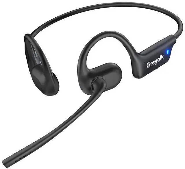 Main image of Open Ear Headphones with Mic, Wireless Headset with AI Noise Cancellation Microphone Bluetooth 5.4 Bluetooth Headset with Mic Air Conduction Headphones for Work Call Meeting Driving