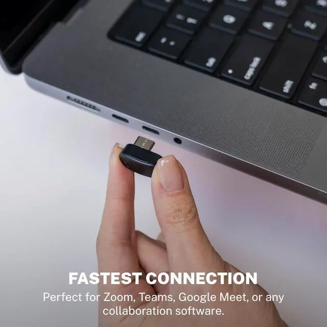 Alt view image 3 of 7 - Go Work Gen 3, Wireless Headset, Boom Microphone, Noise Cancelling Mic, USB-C Dongle, Bluetooth Multipoint, Black