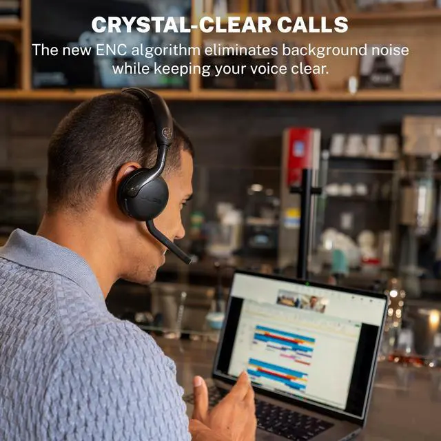Alt view image 4 of 7 - Go Work Gen 3, Wireless Headset, Boom Microphone, Noise Cancelling Mic, USB-C Dongle, Bluetooth Multipoint, Black