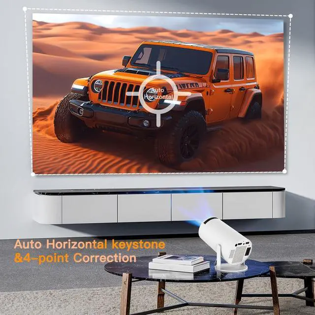 Alt view image 5 of 7 - Mini Projector with Wifi and Bluetooth, Built-in App,Portable Projector 4K Support, Smart Video Projector with 210° Rotation,Compatible with iPhone/Android/Laptop/TV Stick/HDMI/USB for Bedroom Indoor