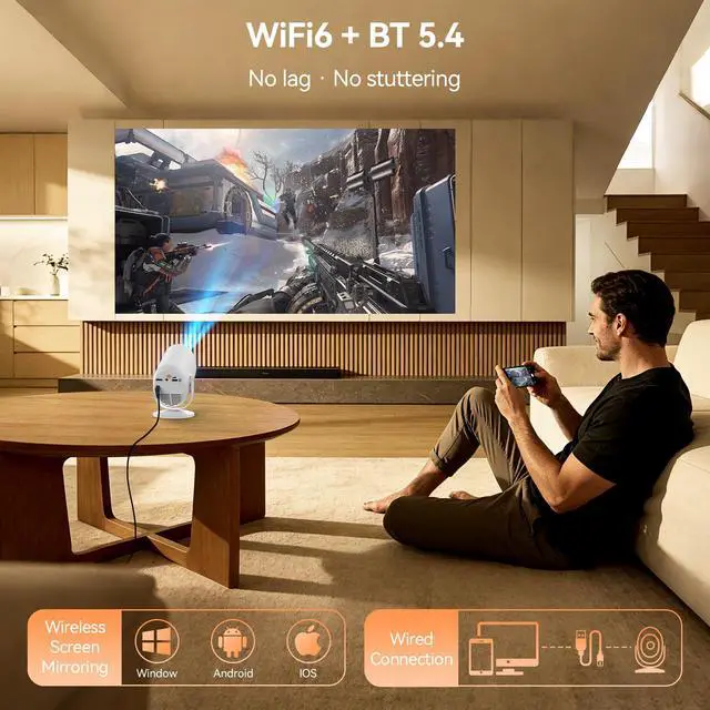 Alt view image 6 of 7 - Mini Projector 1080P Smart Portable Projector