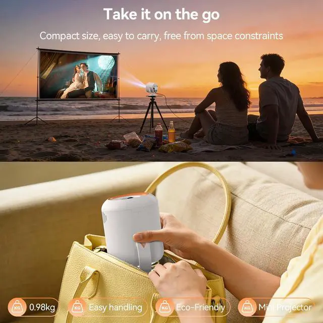 Alt view image 5 of 7 - Mini Projector 1080P Smart Portable Projector