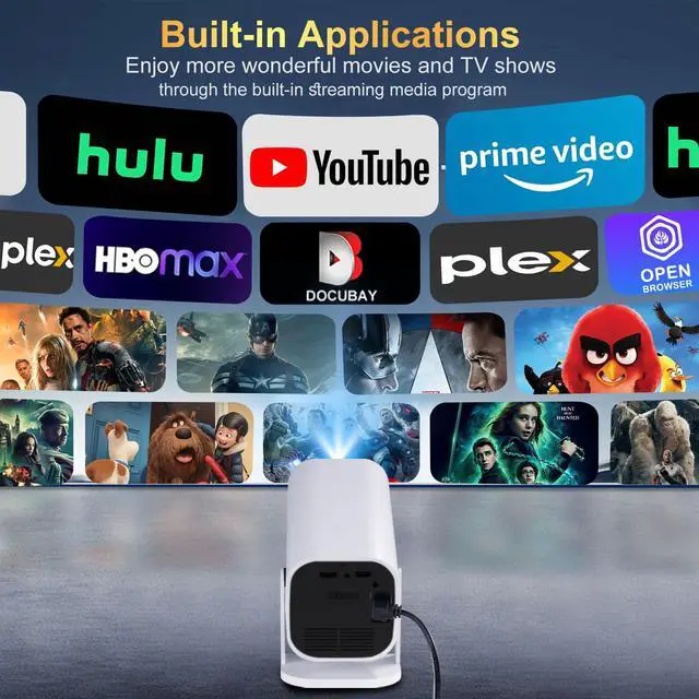 Alt view image 3 of 7 - Mini Projector with Wifi and Bluetooth, Built-in Apps,Movie Projector