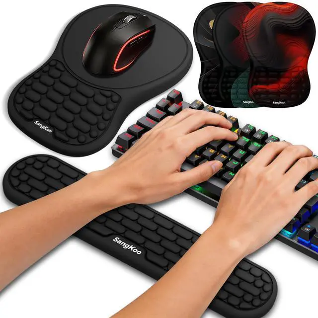 Main image of Ergonomic Keyboard Wrist Rest Mouse Pad Wrist Support Set, Black
