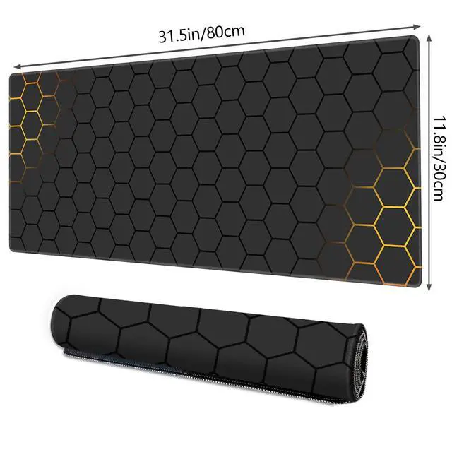 Alt view image 2 of 7 - Mouse Pad for Gaming,XXL XL Large Mouse Mat Long Extended Mousepad Desk Mat Non-Slip Rubber Mice Pads Stitched Edges Thin (31.5 x 11.8 x 0.12 Inches) Grid
