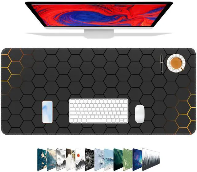 Main image of Mouse Pad for Gaming,XXL XL Large Mouse Mat Long Extended Mousepad Desk Mat Non-Slip Rubber Mice Pads Stitched Edges Thin (31.5 x 11.8 x 0.12 Inches) Grid