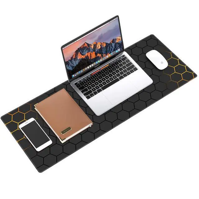 Alt view image 3 of 7 - Mouse Pad for Gaming,XXL XL Large Mouse Mat Long Extended Mousepad Desk Mat Non-Slip Rubber Mice Pads Stitched Edges Thin (31.5 x 11.8 x 0.12 Inches) Grid